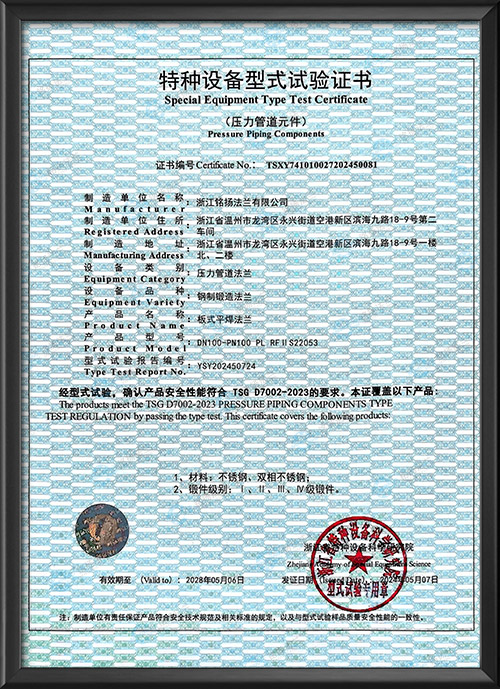 特种设备型式试验证书